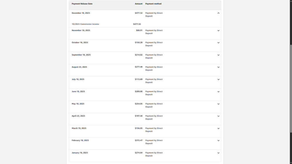 Amazon Affiliate Payment Proof