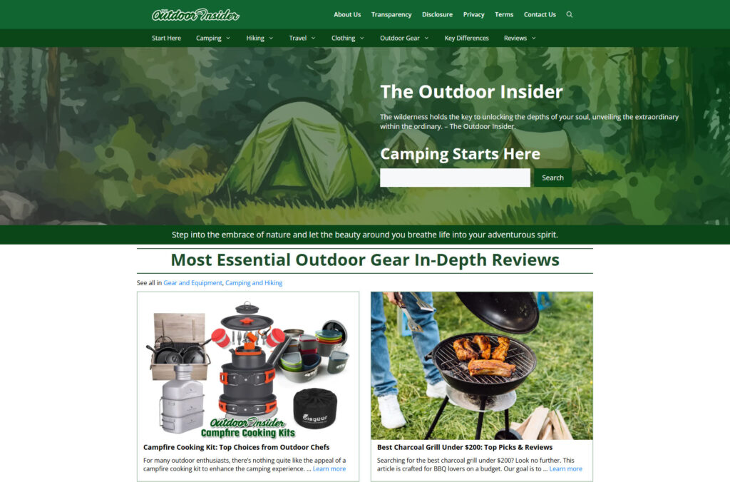 theoutdoorinsider blog homepage