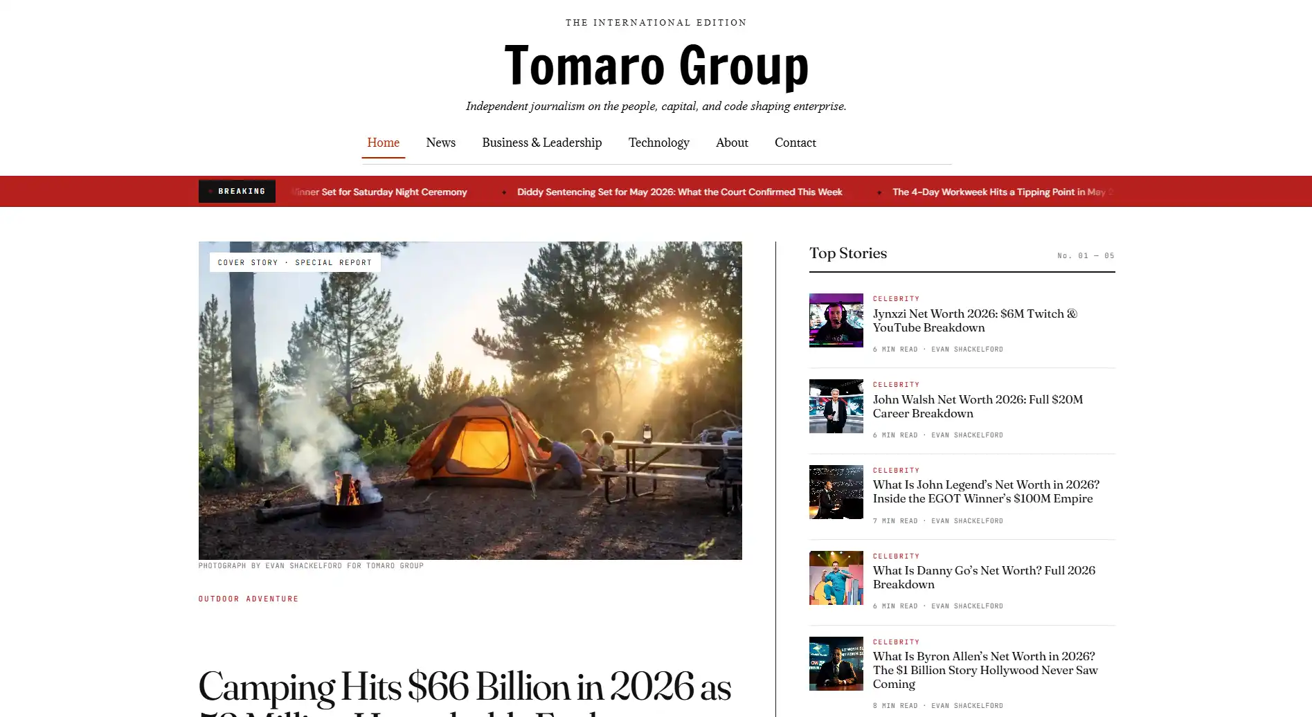 A complete wordpress news website