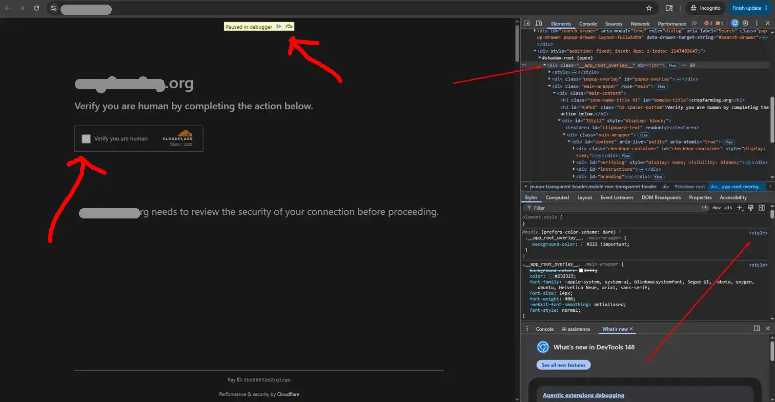 Fake Cloudflare verify you are human captcha used in ClickFix WordPress attack